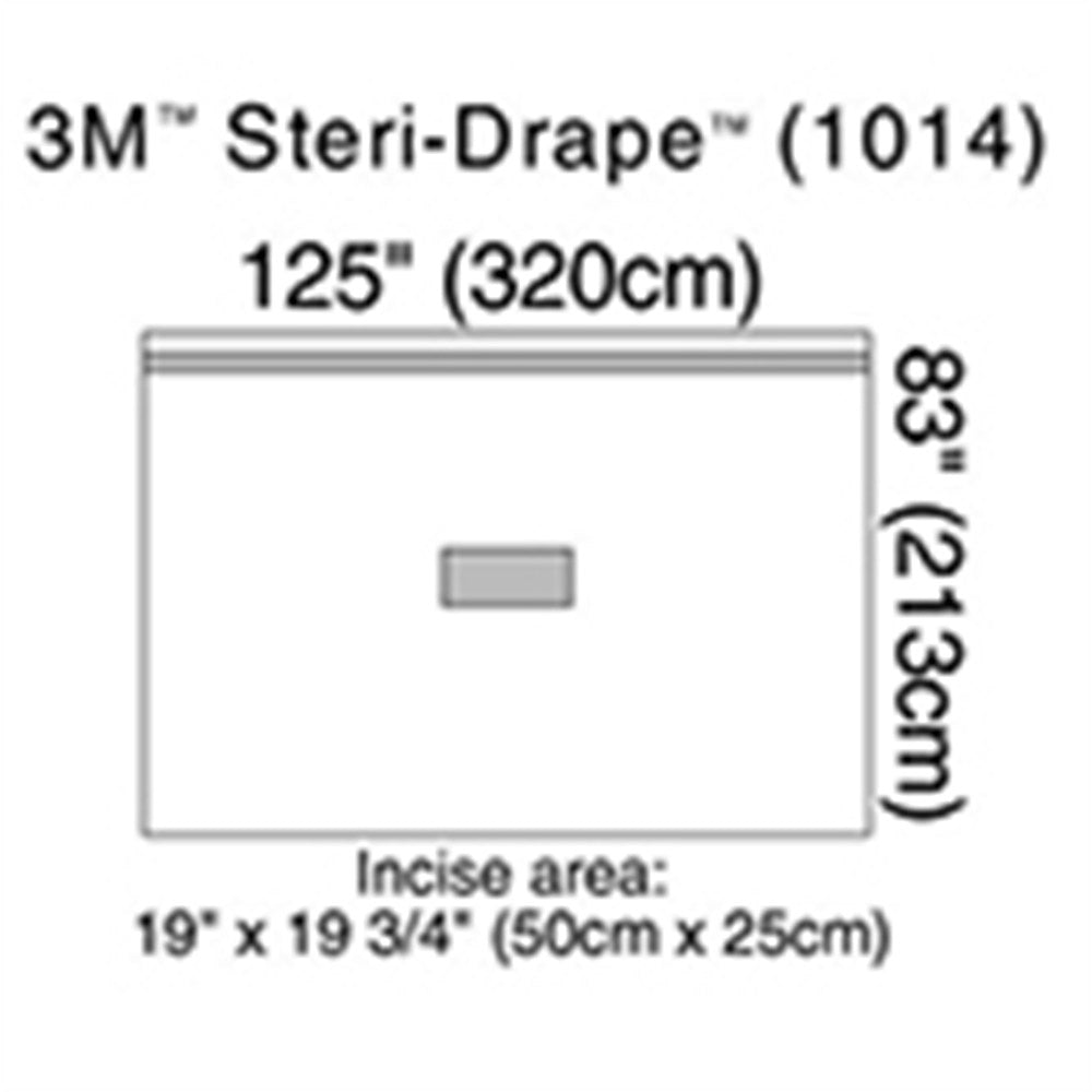 3M STERI-DRAPE Patient Isolation Drape, 125" x 83", Incise Film, Adhesive Strip Along Top. MPN: 1014