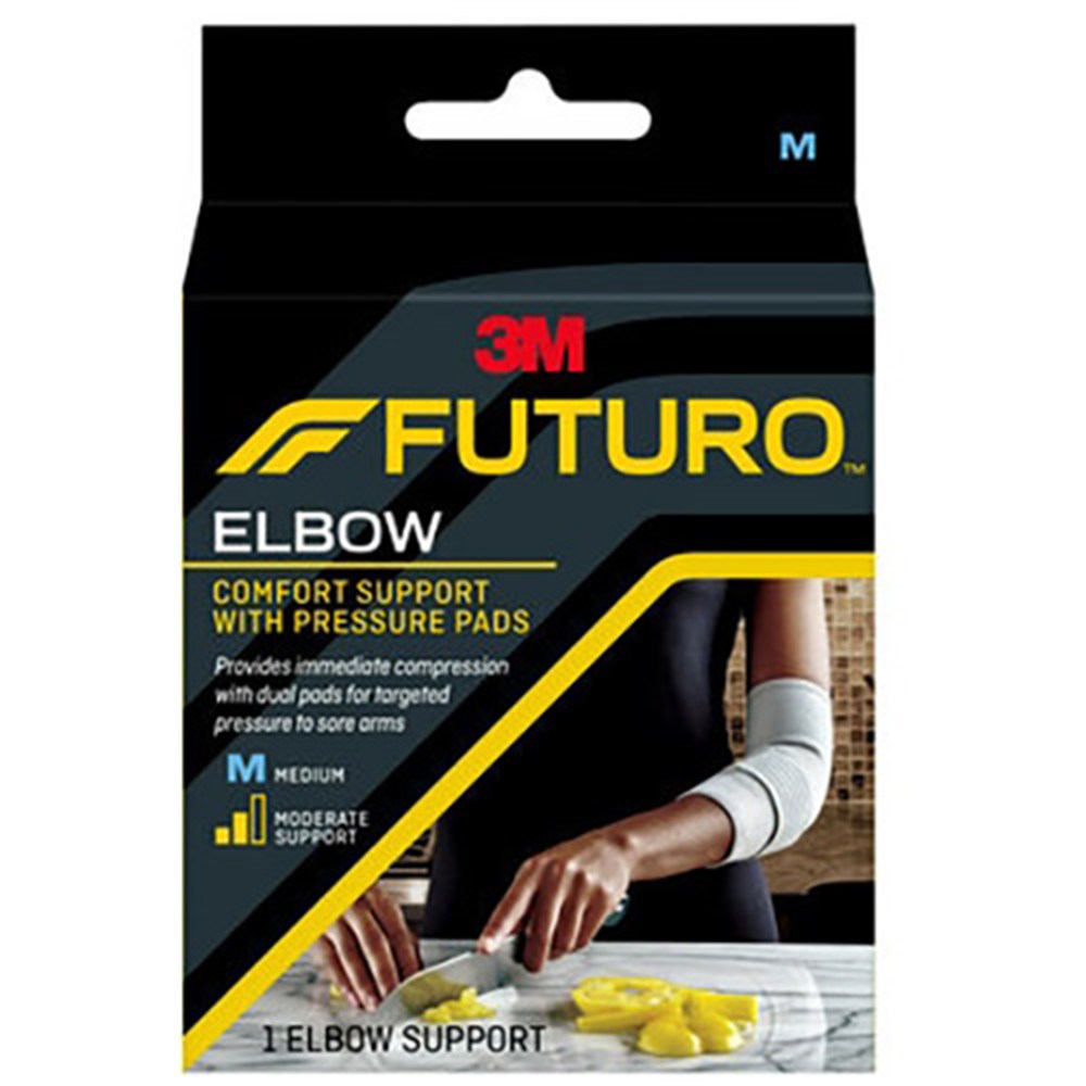 3M FUTURO Comfort Elbow Support with Pressure Pads, Medium, 2/pk, 6 pk/cs. MPN: 47862ENR