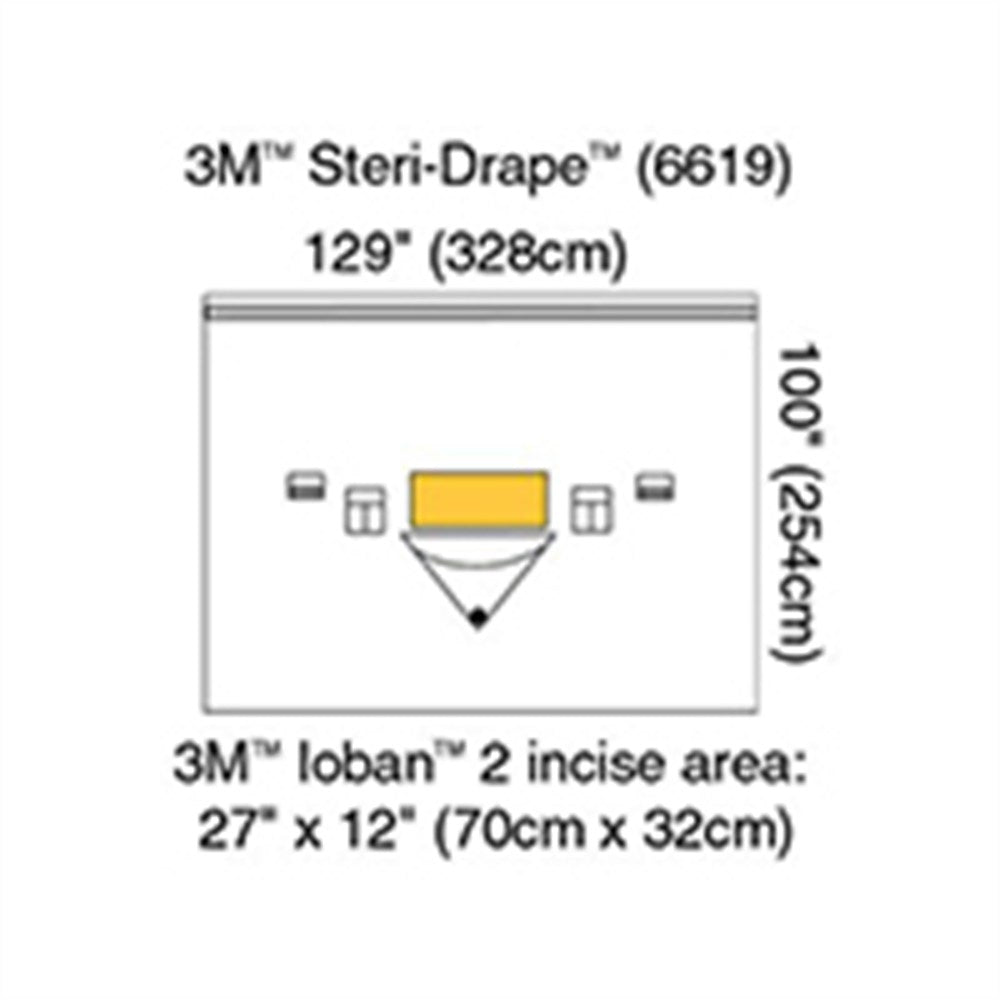 3M STERI-DRAPE Patient Large Isolation Drape, 129" x 100", Loban 2 Incise Film & Pouch. MPN: 6619