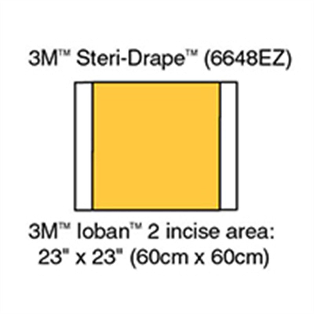3M IOBAN 2 Incise Drape, Overall 35" x 23", Incise 23" x23", 10/box, 4 box/case. MPN: 6648EZ