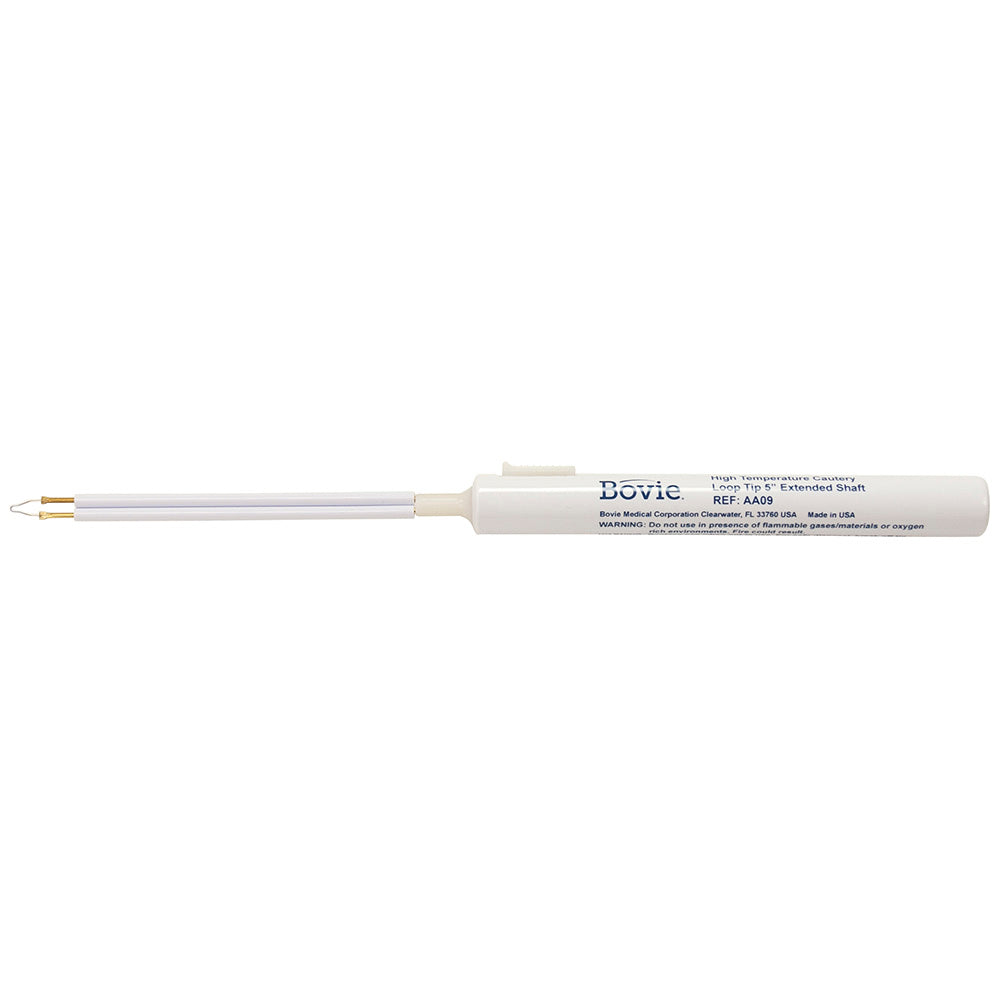 BOVIE Disposable Sterile Cautery, High Temp, Loop Tip with Extended 5" shaft, 2200 degree F, 10/box. MPN: AA09