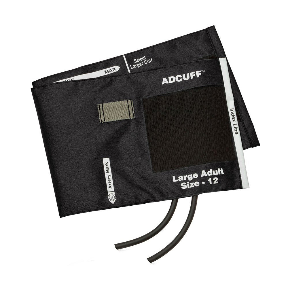 ADC ADCUFF Cuff & Bladder, 2 Tube, LARGE ADULT, BLACK. MPN 845-12XBK-2