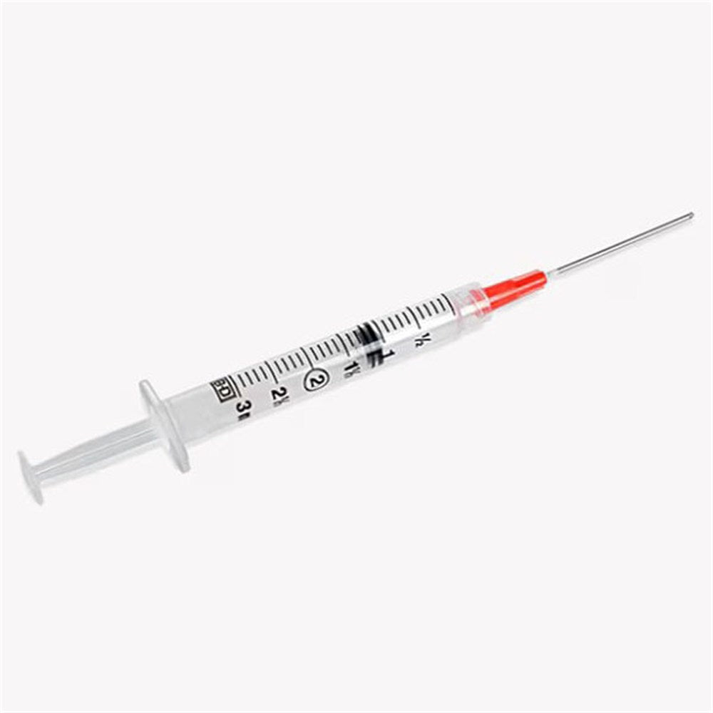 BD Syringe, 3mL w/ blunt fill needle & Luer-Lok tip combination, 18 Gx1-1/2", 100/box, 8 box/case. MPN: 305060