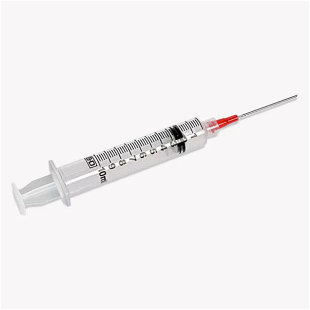 BD Syringe, 10mL w/ blunt fill needle & Luer-Lok tip, 18 G x 1-1/2", 100/box, 4 box/case. MPN: 305064