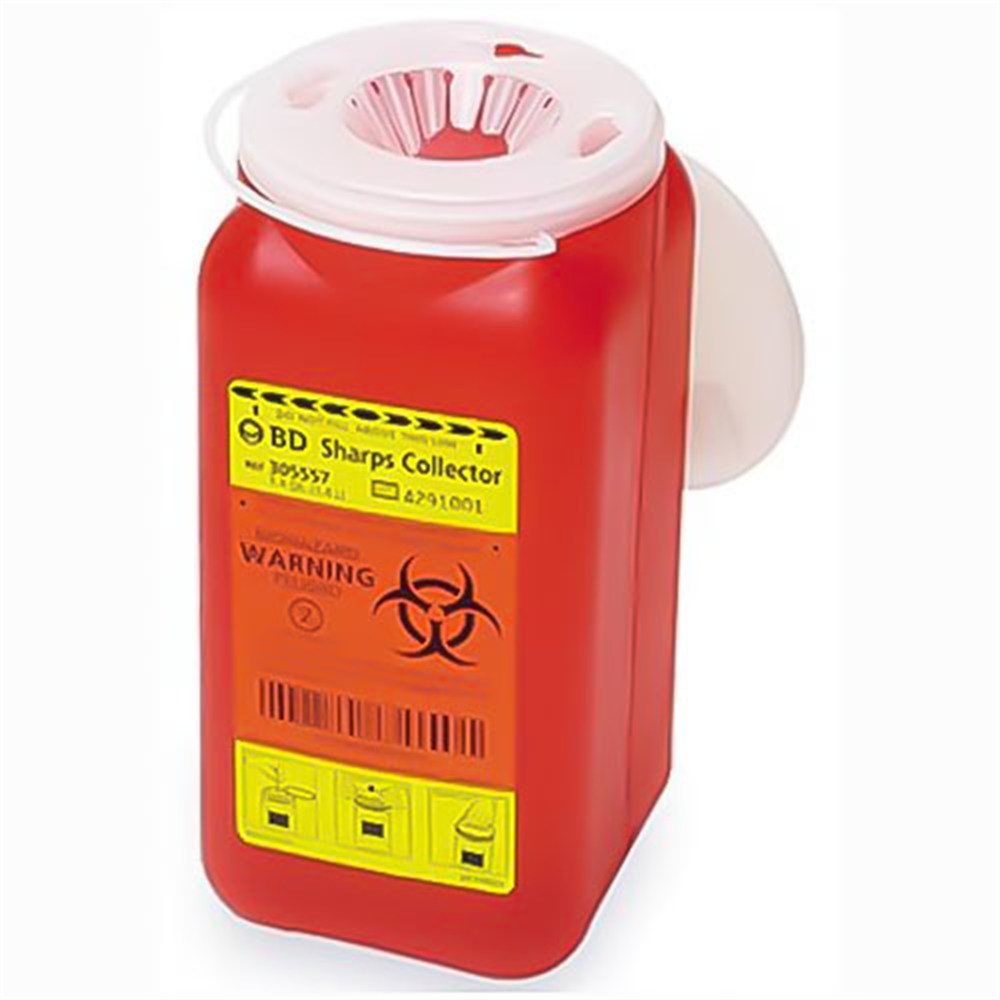 BD Sharps Collector, 1.4 Qt, Small, Red, 36/case. MPN: 305557