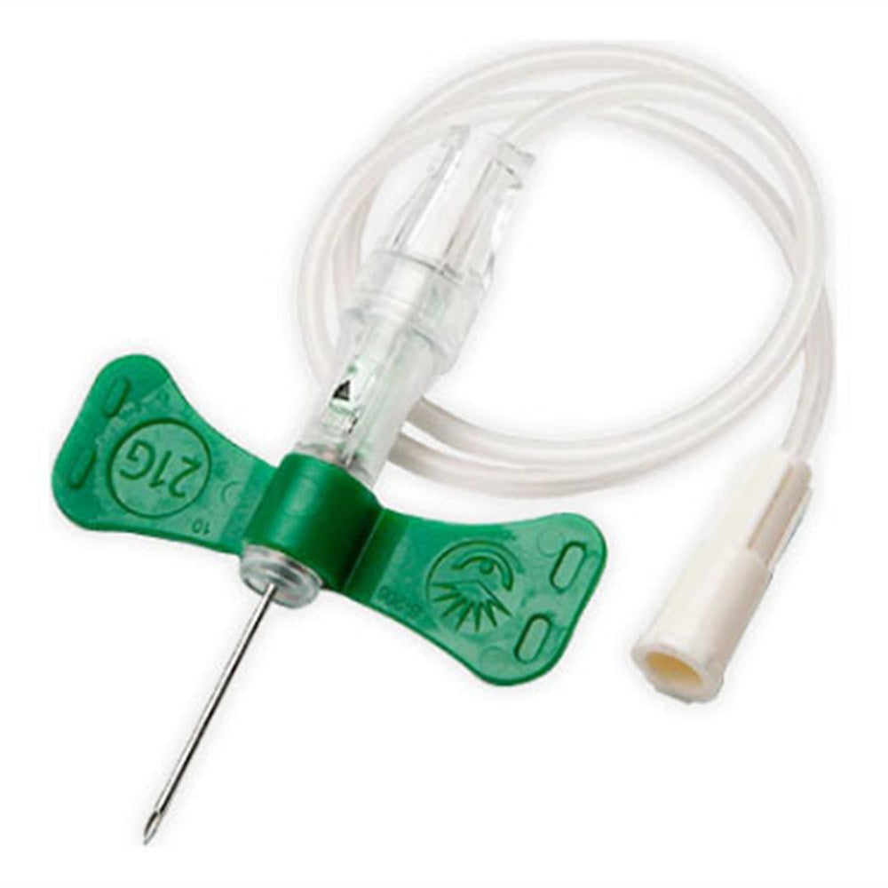 BD VACUTAINER Blood Collection Set, Safety Push Button without Luer Adapter, 23G x 3/4" Needle, 12" Tubing. MPN: 367324