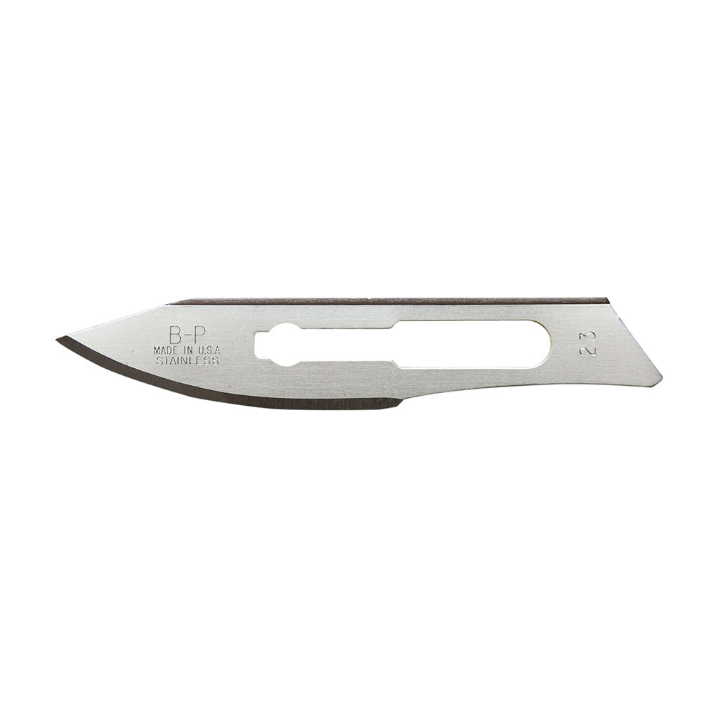 Aspen Bard-Parker Safetylock Blades - Sterile Rib-Back Carbon Steel Blades, Size 23, 50/box, 3 box/case. MPN: 371157