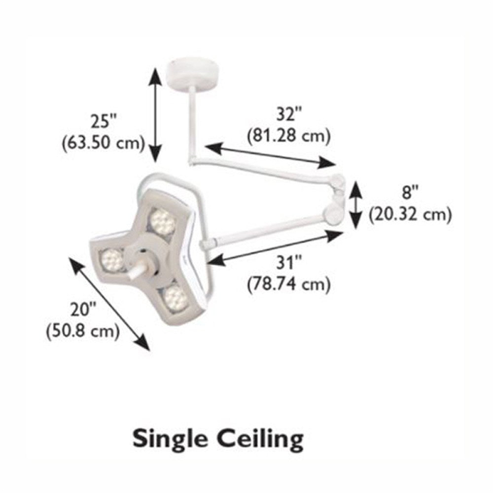 Burton AIM HI 100 LED Procedure Light with Single Ceiling Mount. MPN: ALED100SC - Image 5
