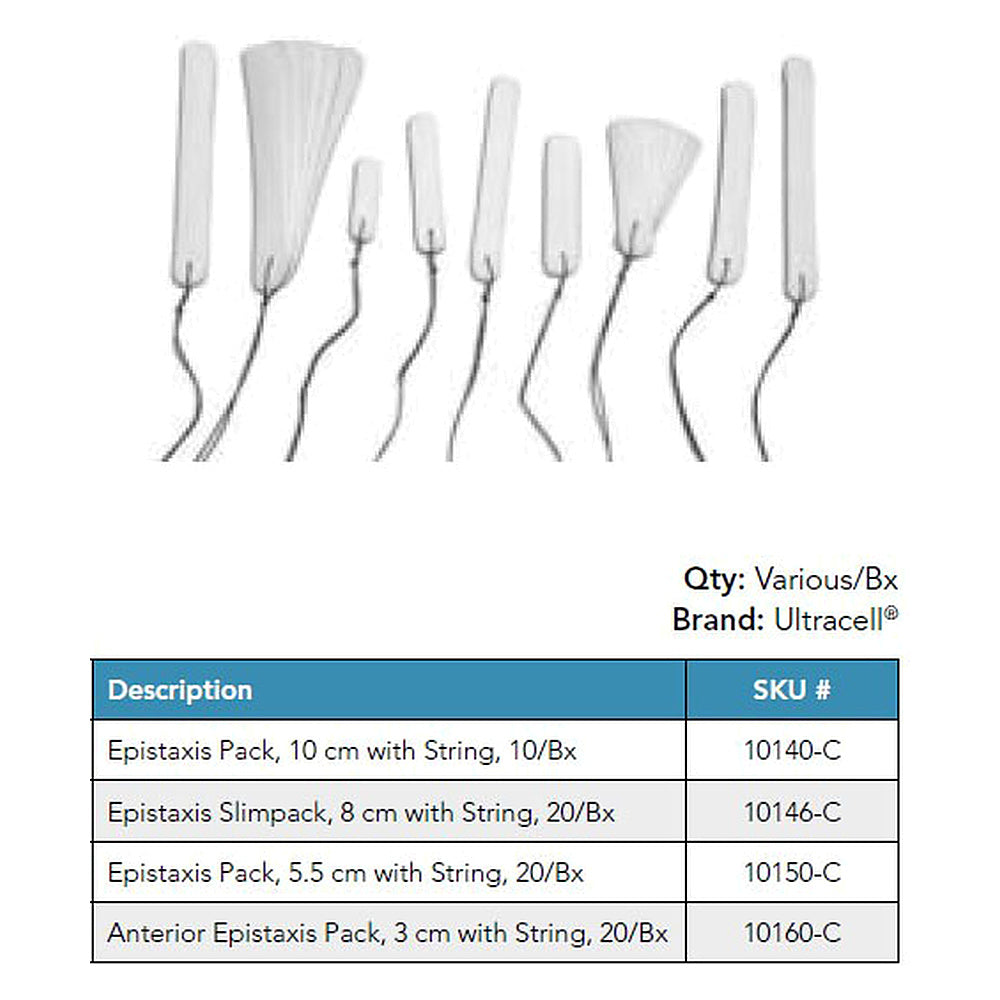 Ultracell Anterior Epistaxis Pack with String, 3 cm. MPN: 10160-C