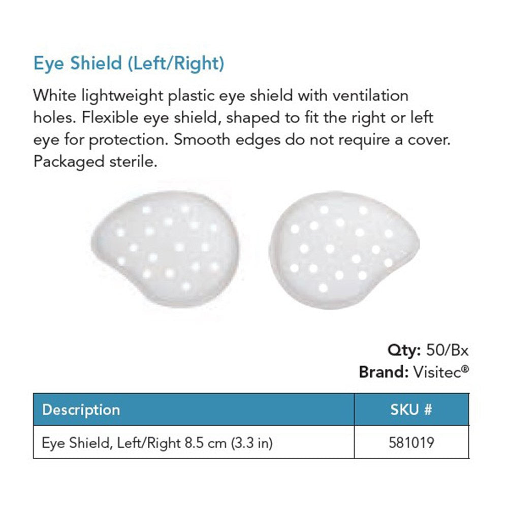 Visitec Eye Shield, Left/Right, 8.5 cm, 50/box. MPN: 581019