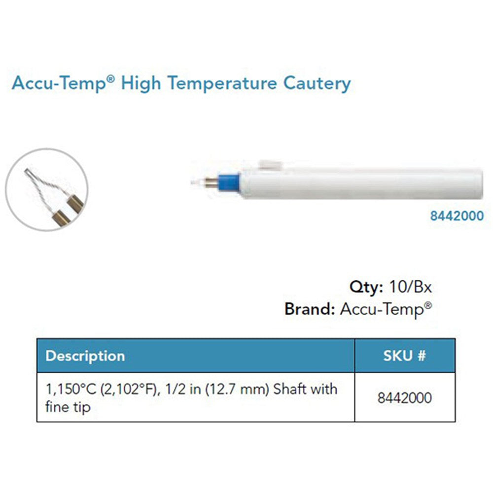 Accu-Temp High Temperature Cautery, Fine Tip, ½ in Shaft. MPN: 8442000
