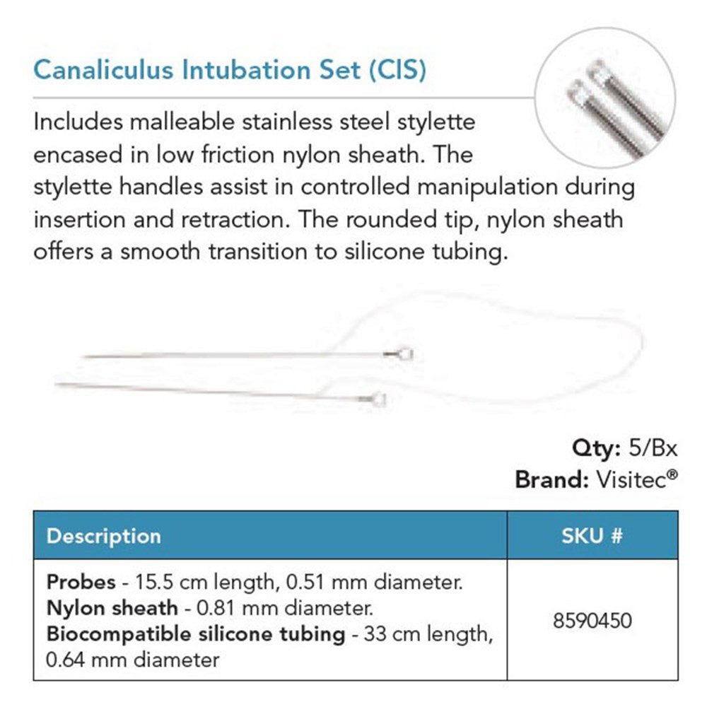 Visitec Canaliculus Intubation Set (CIS), 15.5 cm Probes, 0.51 mm. MPN: 8590450