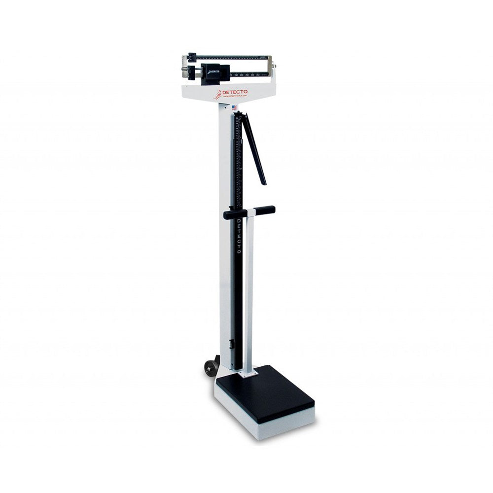 DETECTO Eye-Level Mechanical Physician Scale-Dual Reading-(440lb/200kg) with height rod & Handpost. MPN: 349