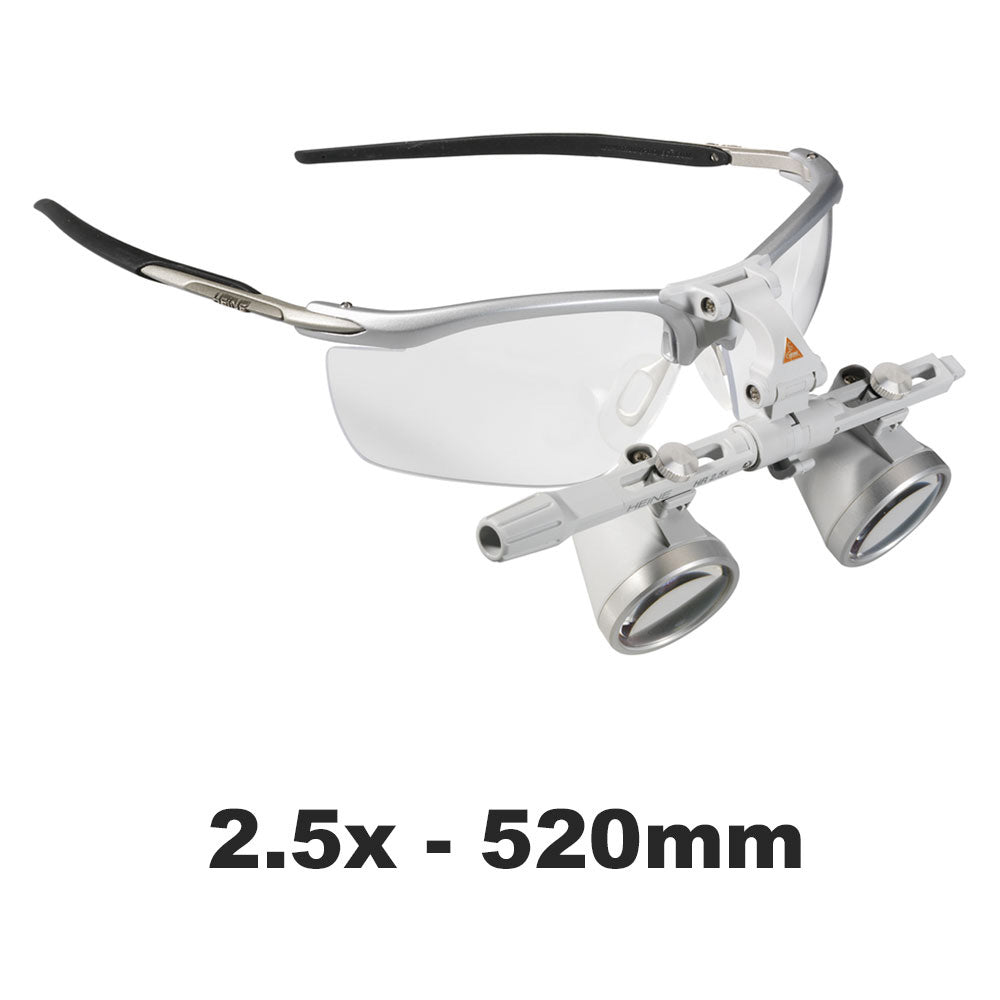 HEINE 2.5x HR Binocular Loupes Set on S-FRAME, 520mm (20") Working Distance. MPN: C-000.32.567