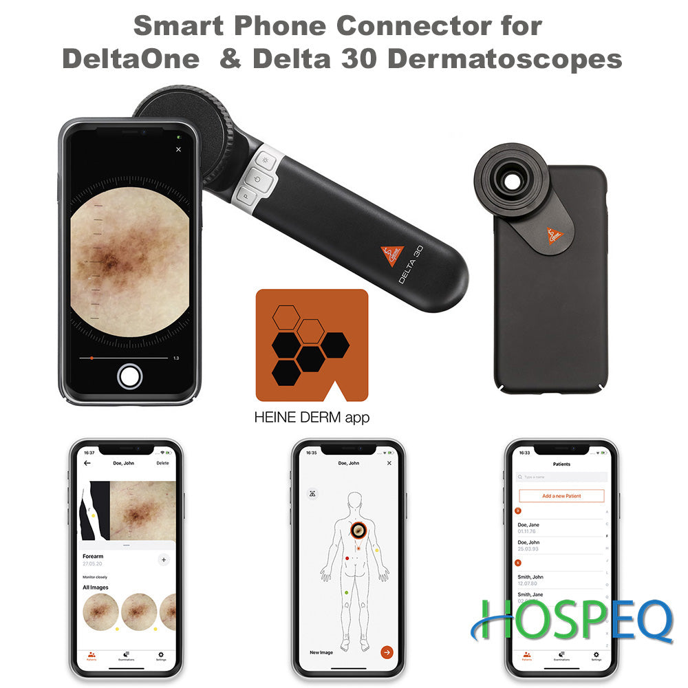 HEINE DELTA 30 LED Dermatoscope, Contact Plate (with scale), USB cord, Transformer, and Case. MPN: K-230.28.305 - Image 5