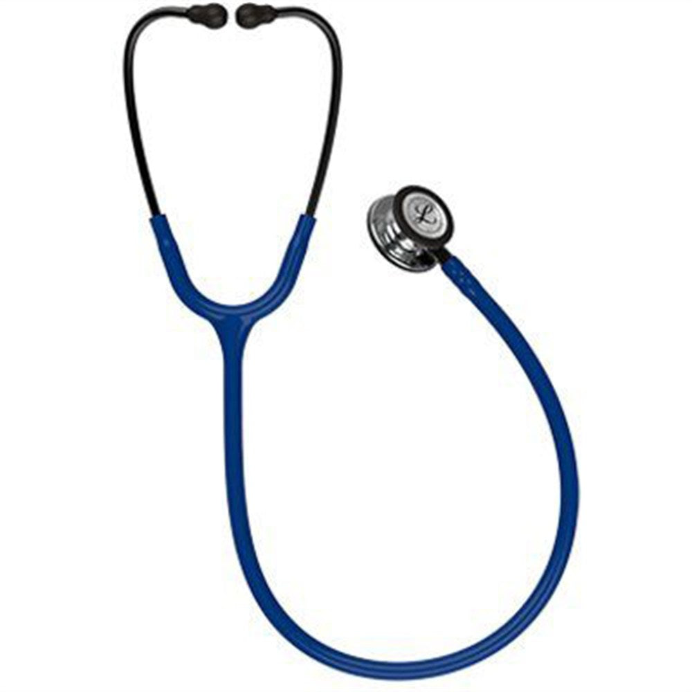 3M Littmann Classic III Stethoscope, Mirror Chestpiece, Navy Blue Tube, Smoke Stem & Headset. MPN: 5863 - Image 3