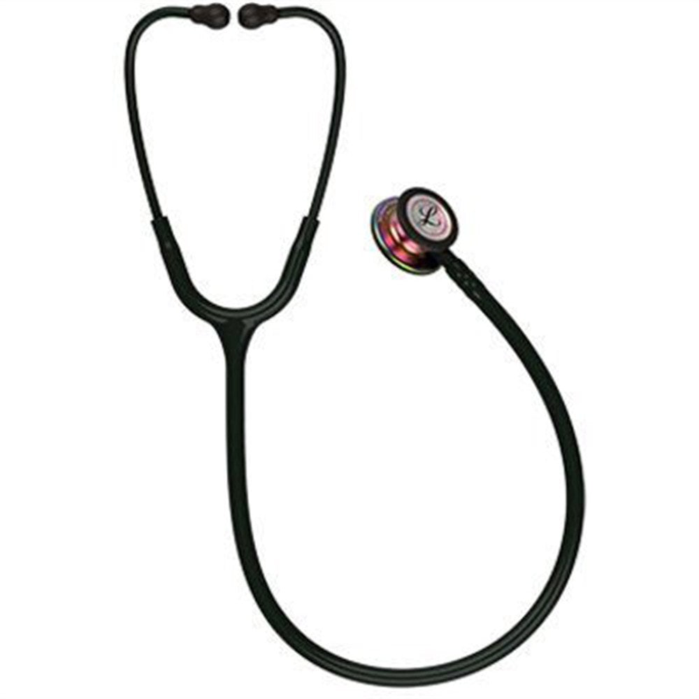 3M Littmann Classic III Stethoscope, Rainbow Chestpiece, Black Stem & Headset, Black Tube. MPN: 5870 - Image 3