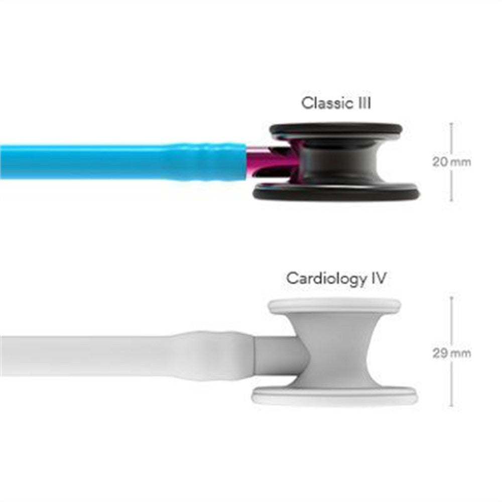 3M Littmann Classic III Stethoscope, Smoke Chestpiece, Turquoise Tube, Pink Stem & Smoke Headset. MPN: 5872 - Image 4