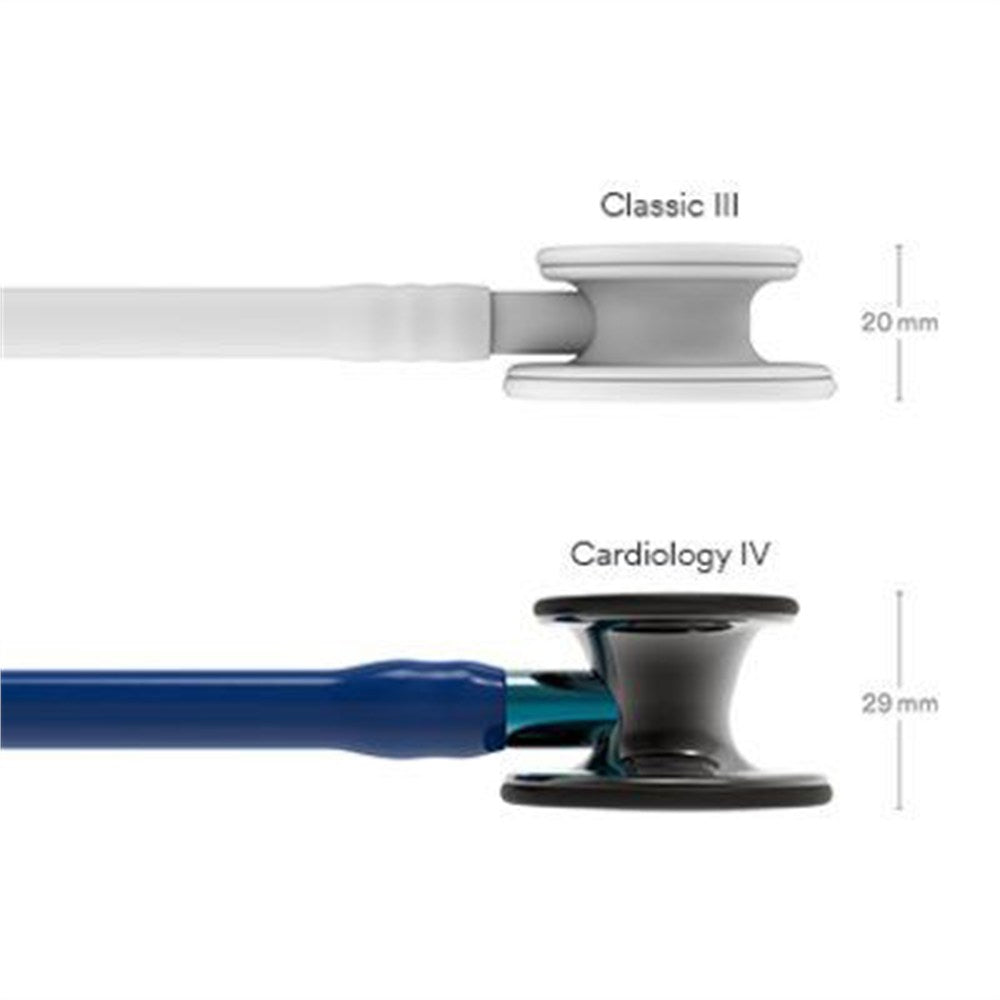 3M Littmann Cardiology IV Stethoscope, High Polish Smoke Chestpiece, Navy Tube, Blue Stem & Black Headset. MPN: 6202 - Image 4