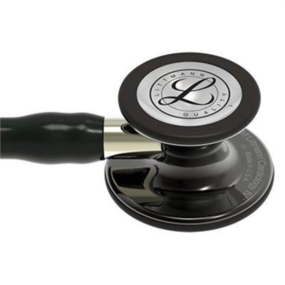 3M Littmann Cardiology IV Stethoscope, High Polish Smoke Chestpiece, Black Tube, Champagne Stem & Black Headset. MPN: 6204 - Image 2