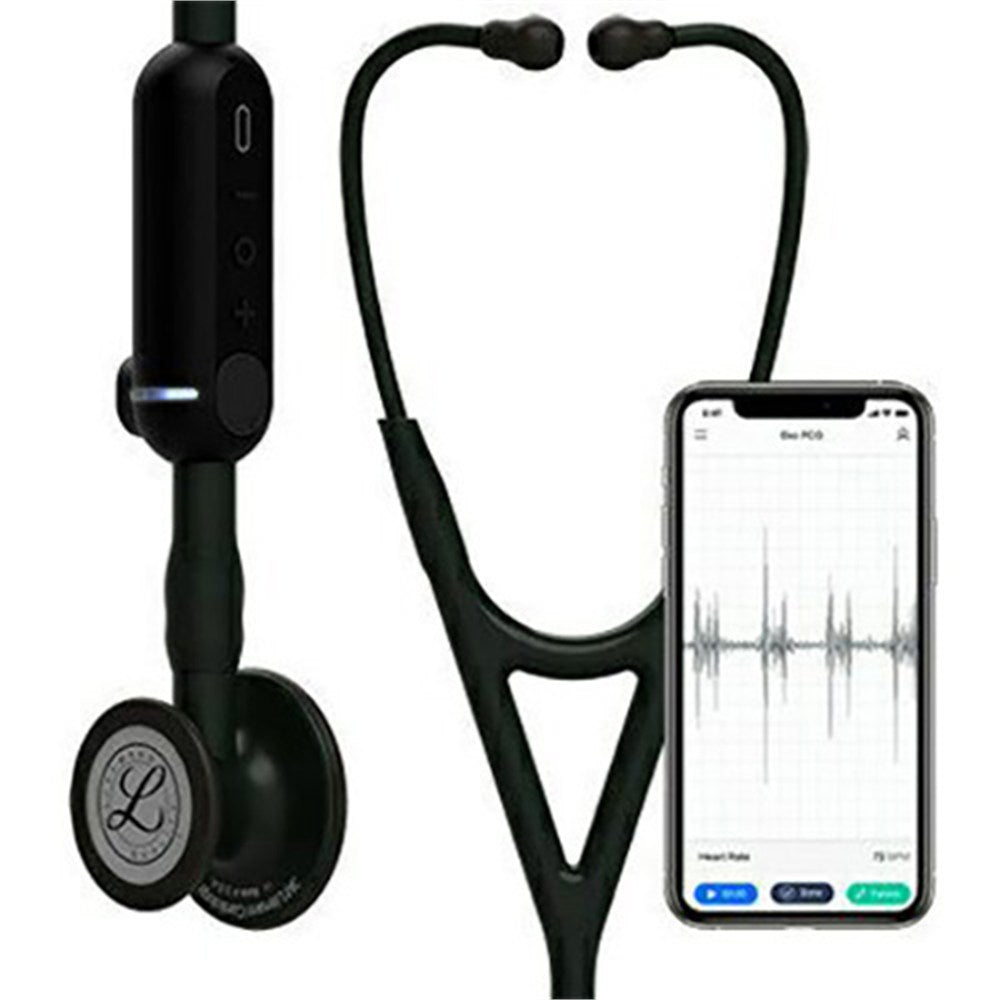 3M Littmann 8480 CORE Digital Stethoscope, Black Chestpiece, Tube, Stem and Headset, 27". MPN: 8480