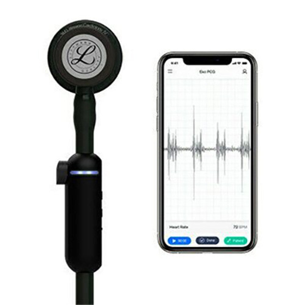 3M Littmann 8480 CORE Digital Stethoscope, Black Chestpiece, Tube, Stem and Headset, 27". MPN: 8480 - Image 4
