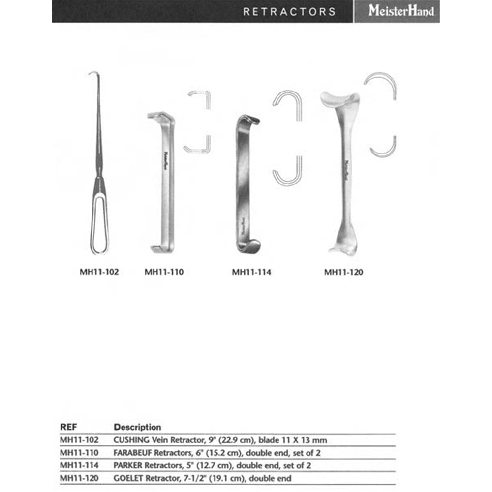 MeisterHand GOELET Retractor, 7-1/2" (19.1 cm), double end. MPN: MH11-120 - Image 2