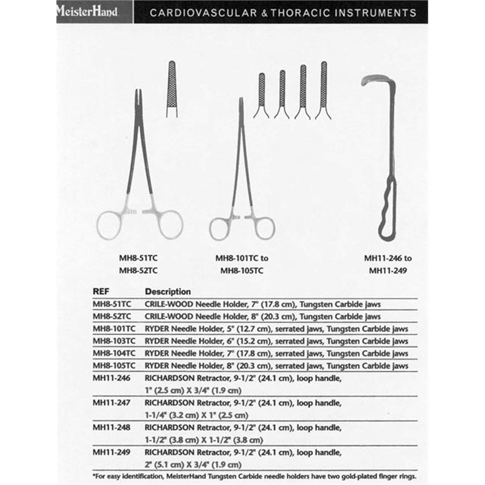 MeisterHand RICHARDSON Retractor, 10" (25.4 cm), loop handle, 1-1/4" (3.2 cm) X 1" (2.5 cm). MPN: MH11-247 - Image 3