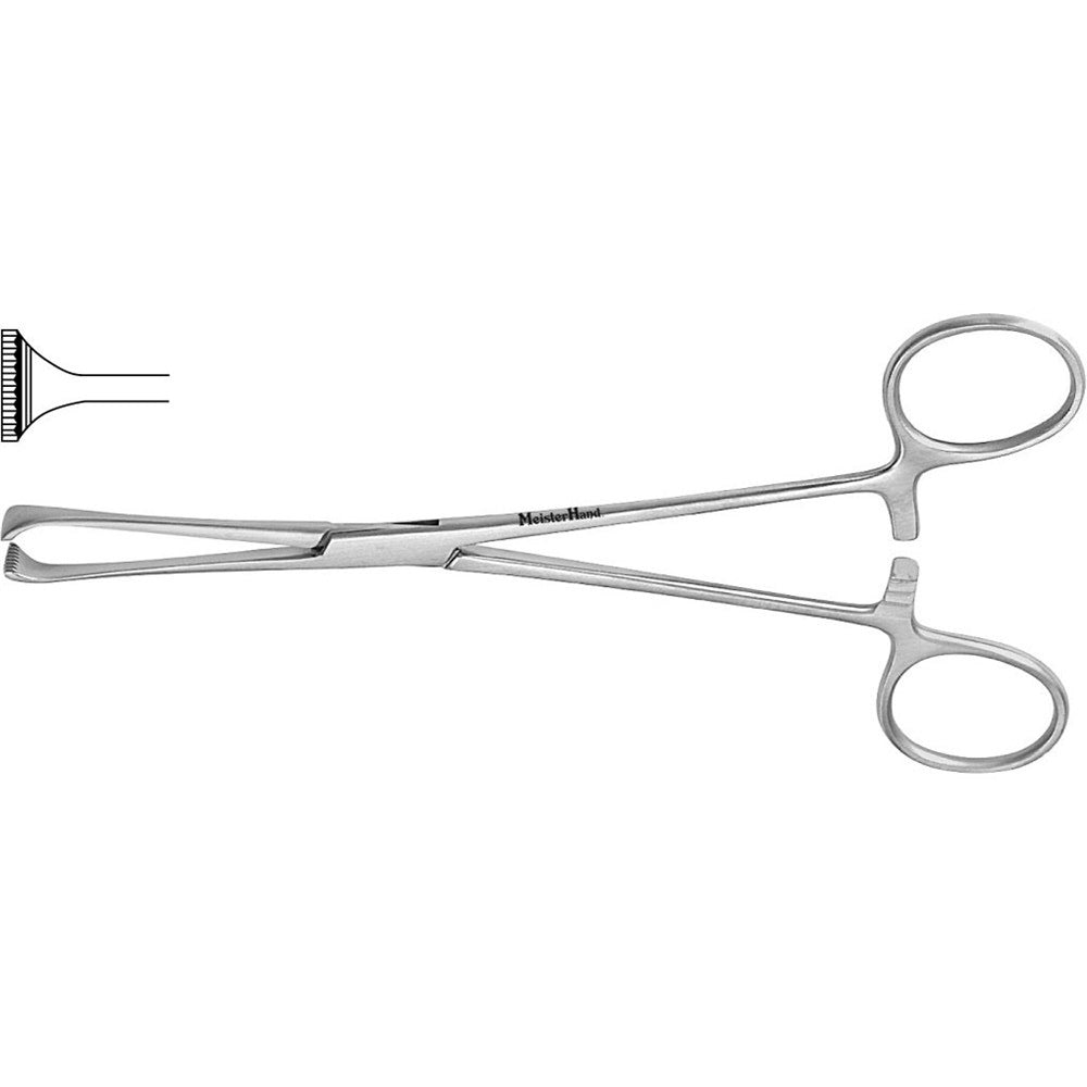 MeisterHand ALLIS-ADAIR Tissue Forceps, 6-1/2" (163mm), 9 X 10 teeth. MPN: MH16-30