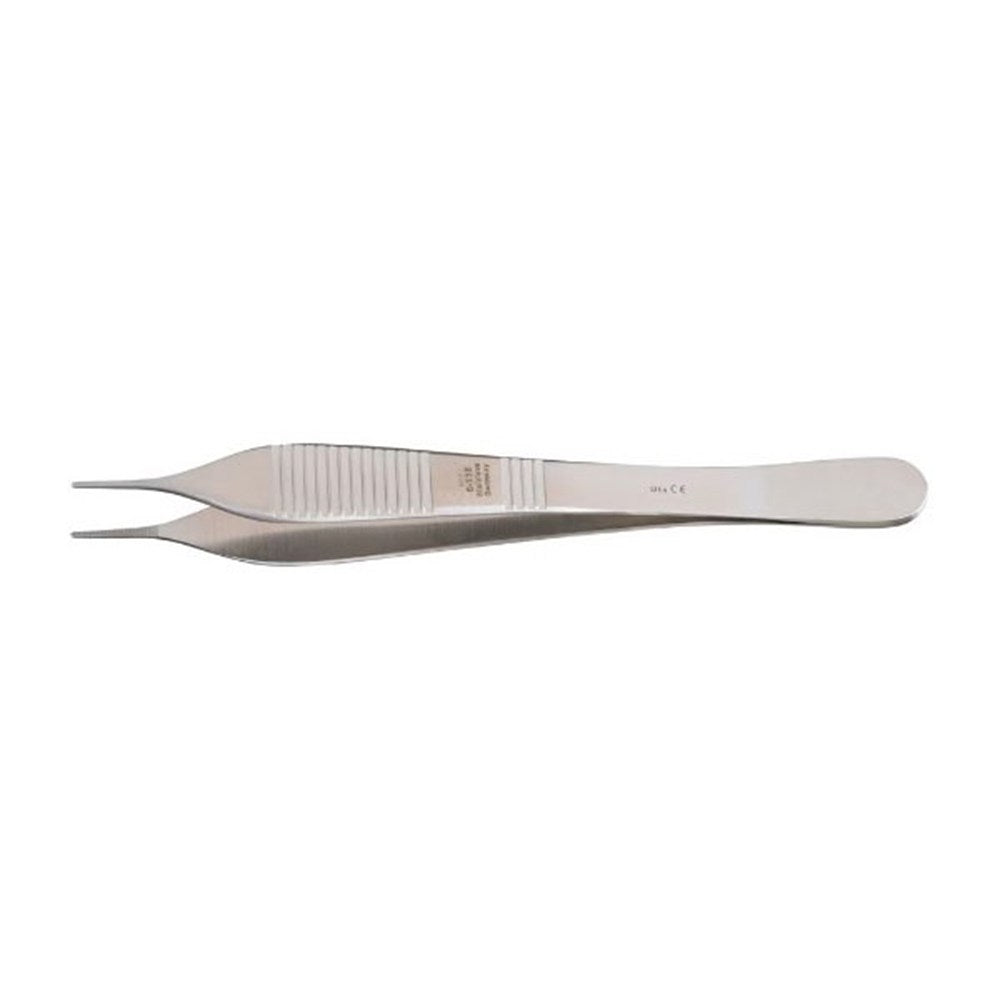 MeisterHand Micro ADSON Tissue Forceps, 4-3/4" (121mm), 0.6mm wide, serrated jaws. MPN: MH17-2510