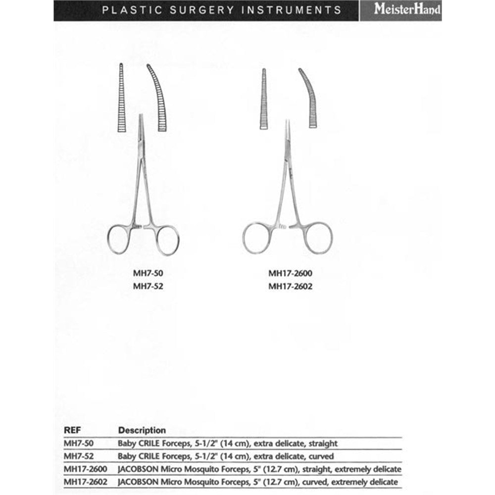 MeisterHand JACOBSON Micro Mosquito Forceps, straight, extremely delicate. MPN: MH17-2600 - Image 5