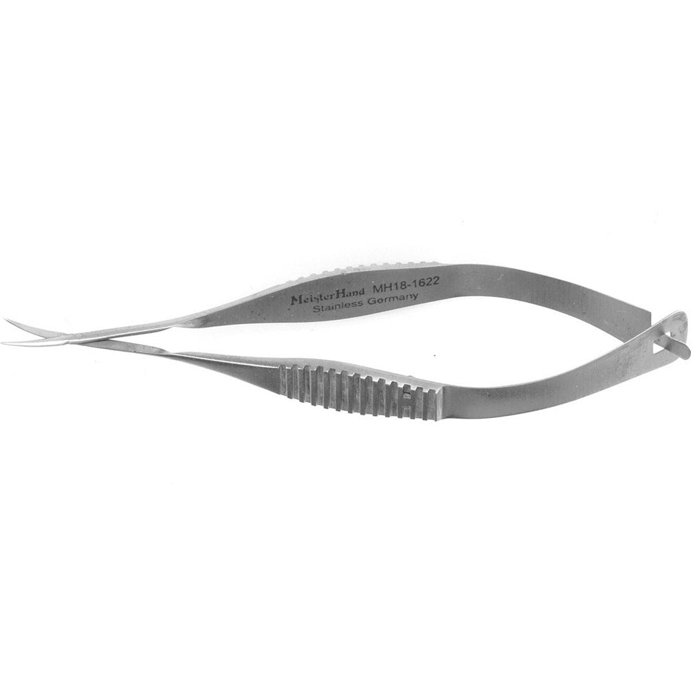 MeisterHand VANNAS Capsulotomy Scissors, 3-1/4" (82.4mm), curved, sharp tips, extra delicate. MPN: MH18-1622