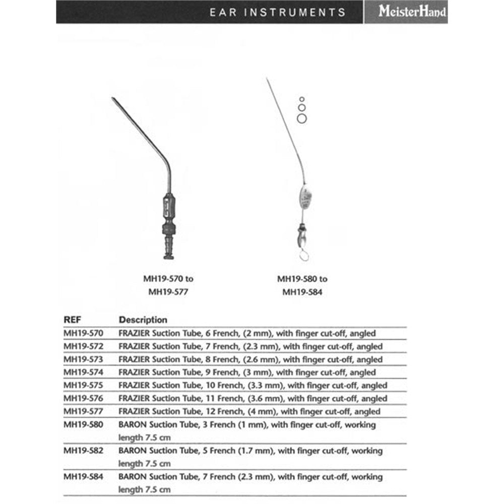 MeisterHand FRAZIER Suction Tube, 7" (175mm), 9 French (3mm), angled, with finger cut-off. MPN: MH19-574 - Image 3