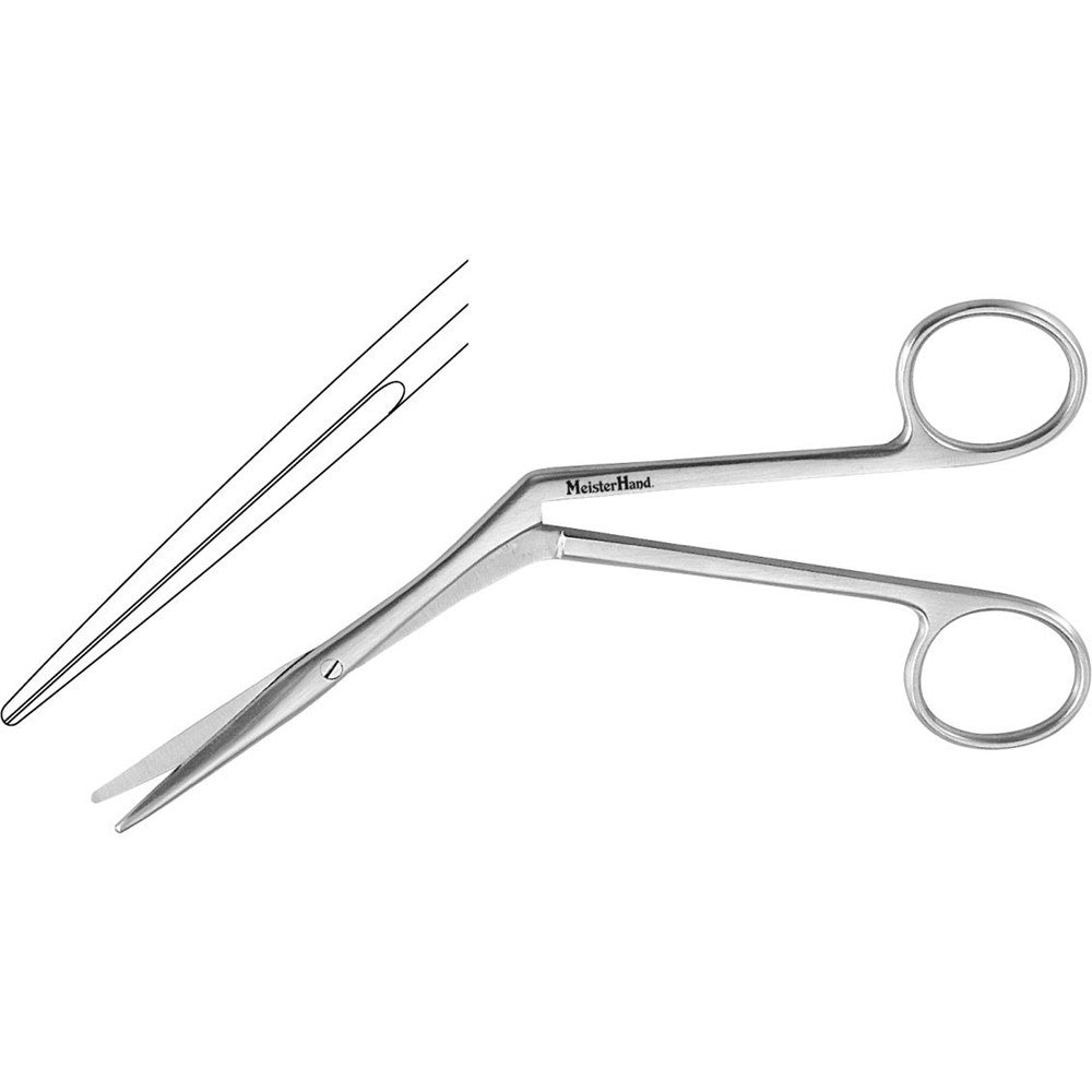 MeisterHand KNIGHT Nasal Scissors, 6-3/4" (17.1 cm), angled on side, standard pattern. MPN: MH20-160