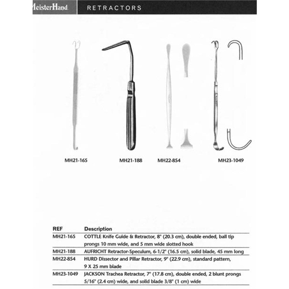 MeisterHand AUFRICHT Retractor-Speculum, 6-1/2" (16.5 cm), solid blade. MPN: MH21-188 - Image 2