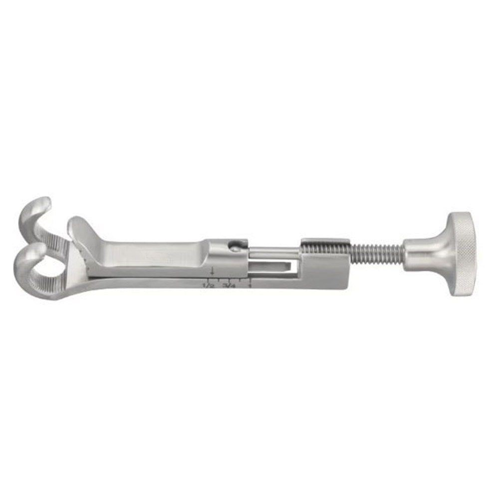 MeisterHand LOWMAN Bone Clamp, 8" (20.36 cm), calibrated in 1/8" (.32 cm), 1 X 2 prong jaws 1-1/4" (3.2 cm) wide. MPN: MH27-34