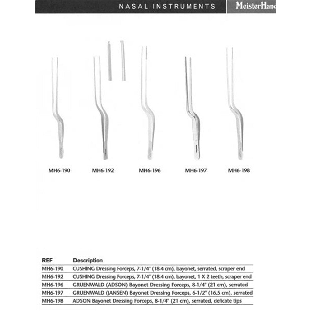 MeisterHand ADSON Bayonet Dressing Forceps 8-1/2" (213mm), serrated. MPN: MH6-198 - Image 4
