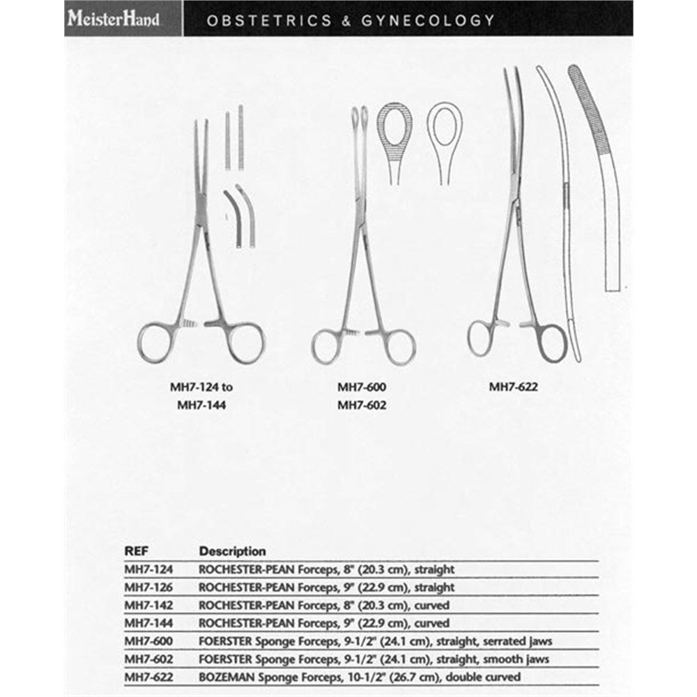 MeisterHand ROCHESTER-PEAN Forceps", 8" (205mm), straight. MPN: MH7-124 - Image 3