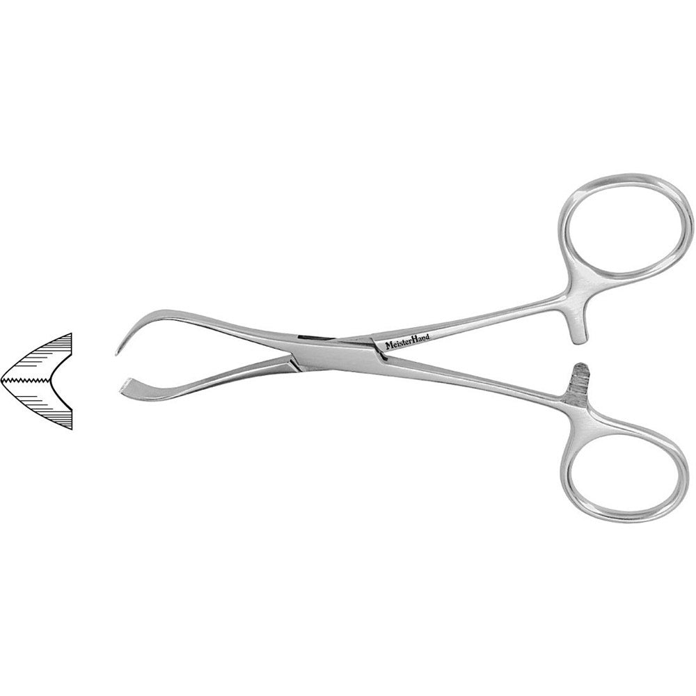 MeisterHand LORNA Non-Perforating Towel Forceps, 4" (102 mm). MPN: MH7-514