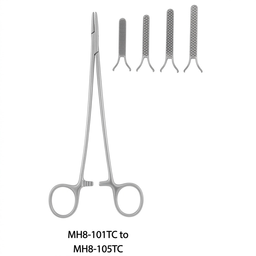MeisterHand Ryder Needle Holder, 5⅞" (15 cm), Serrated Jaws, Tungsten Carbide. MPN: MH8-103TC