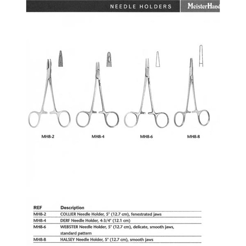 MeisterHand Halsey Needle Holder, 5" (12.6 cm), Smooth Jaws. MPN: MH8-8 - Image 2