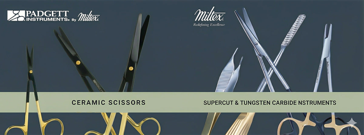 Miltex and PADGETT ceramic and tungsten carbide instruments