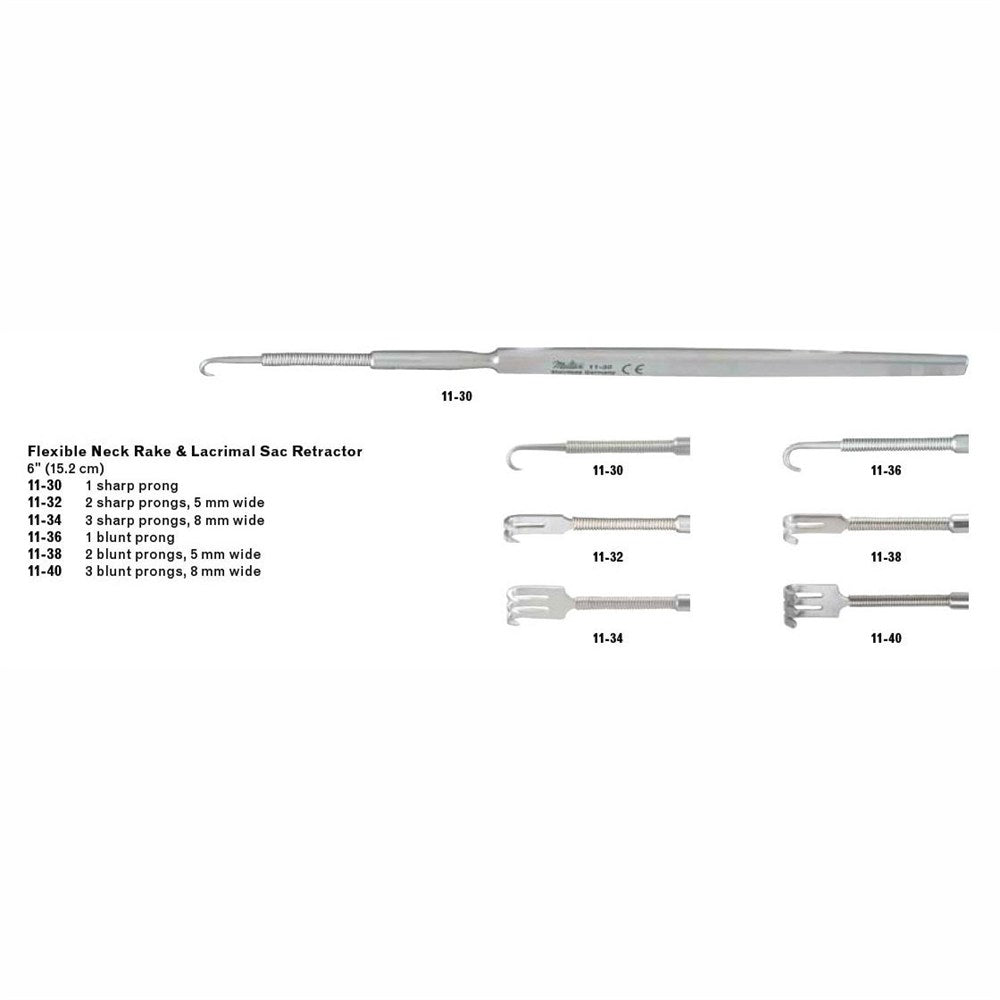 MILTEX Flexible Neck Rake Retractor, 6" (152mm), 1 sharp prong. MPN: 11-30 - Image 5