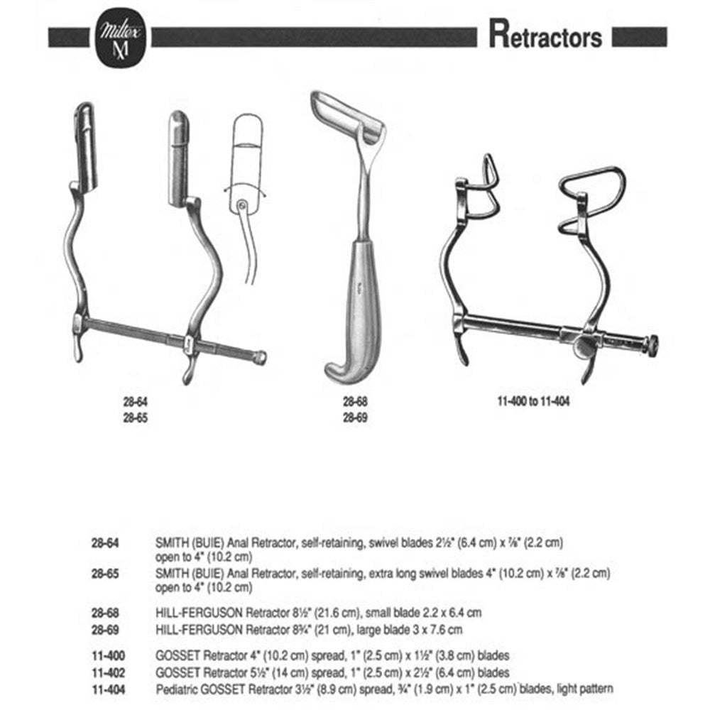 MILTEX GOSSET Retractor, 5-1/2" (140mm) Spread, Fenestrated Side Blades, 2-5/8" (68mm) Deep. MPN: 11-402 - Image 2