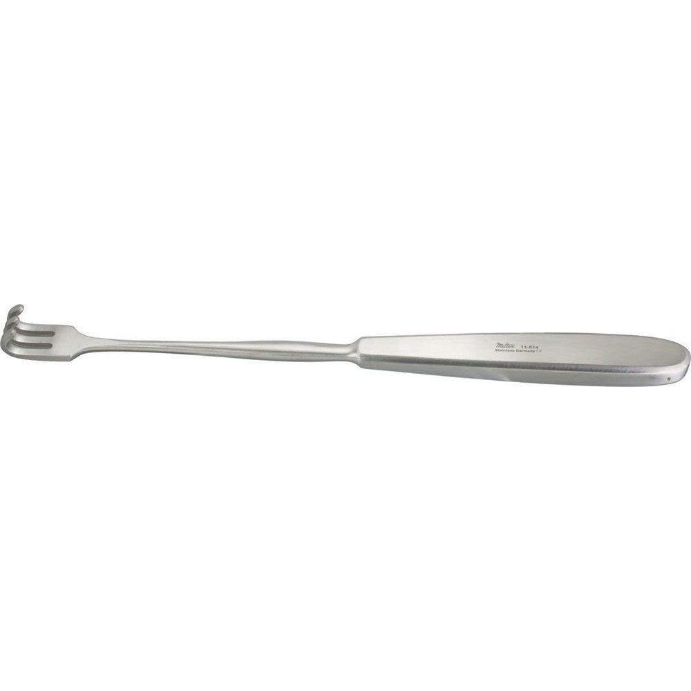 MILTEX VOLKMAN Retractor, 8-1/2" (218mm), 3 Prongs, Blunt, Hollow Handle. MPN: 11-514