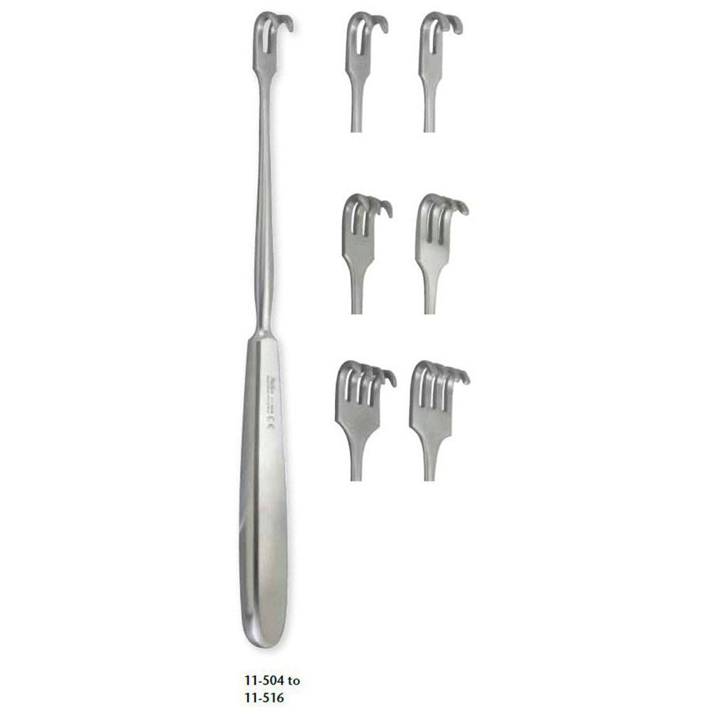 MILTEX VOLKMAN Retractor, 8-1/2" (218mm), 4 Prongs, Blunt, Hollow Handle. MPN: 11-516 - Image 4