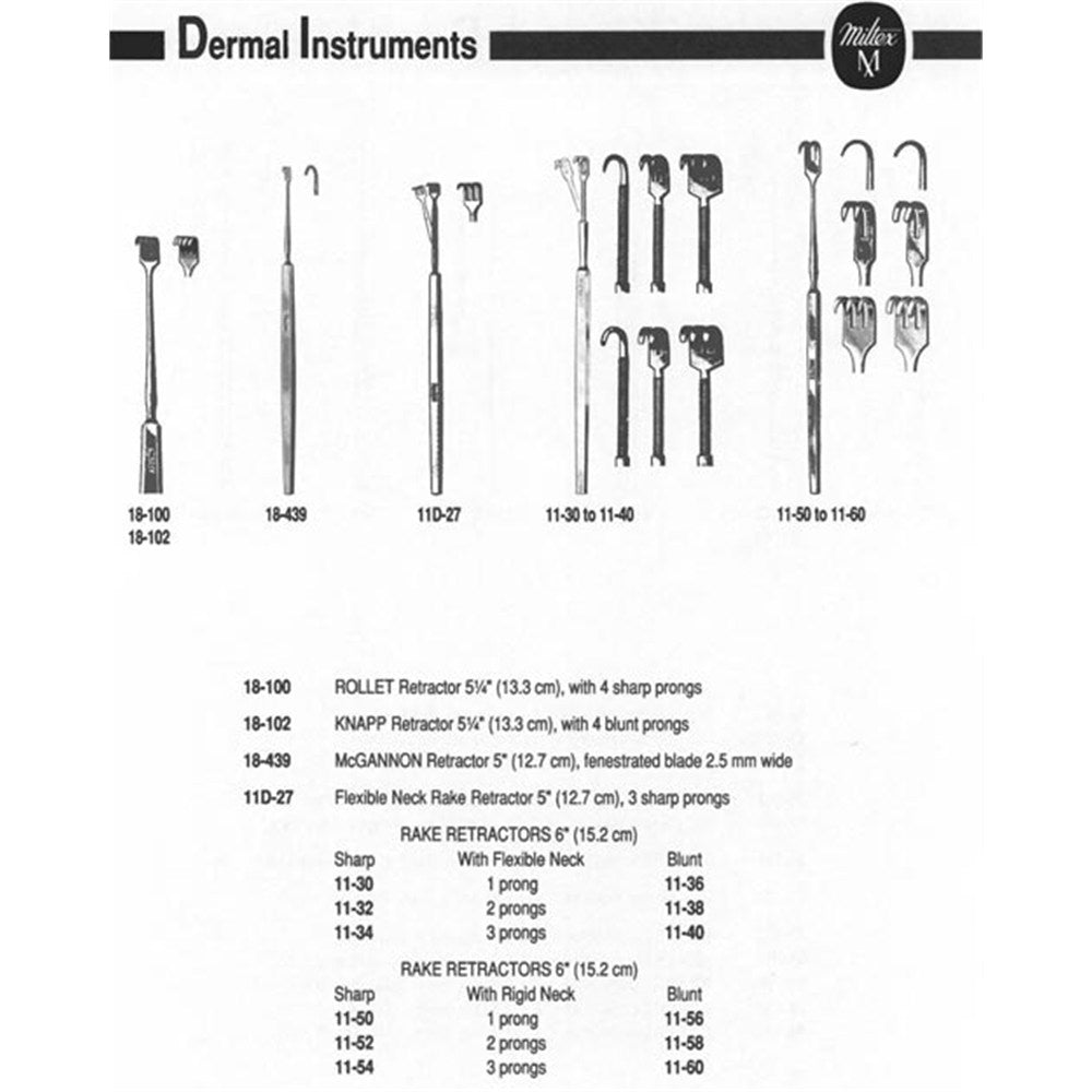 MILTEX Rigid Neck Rake Retractor, 6" (15.2 cm), 2 blunt prongs. MPN: 11-58 - Image 5