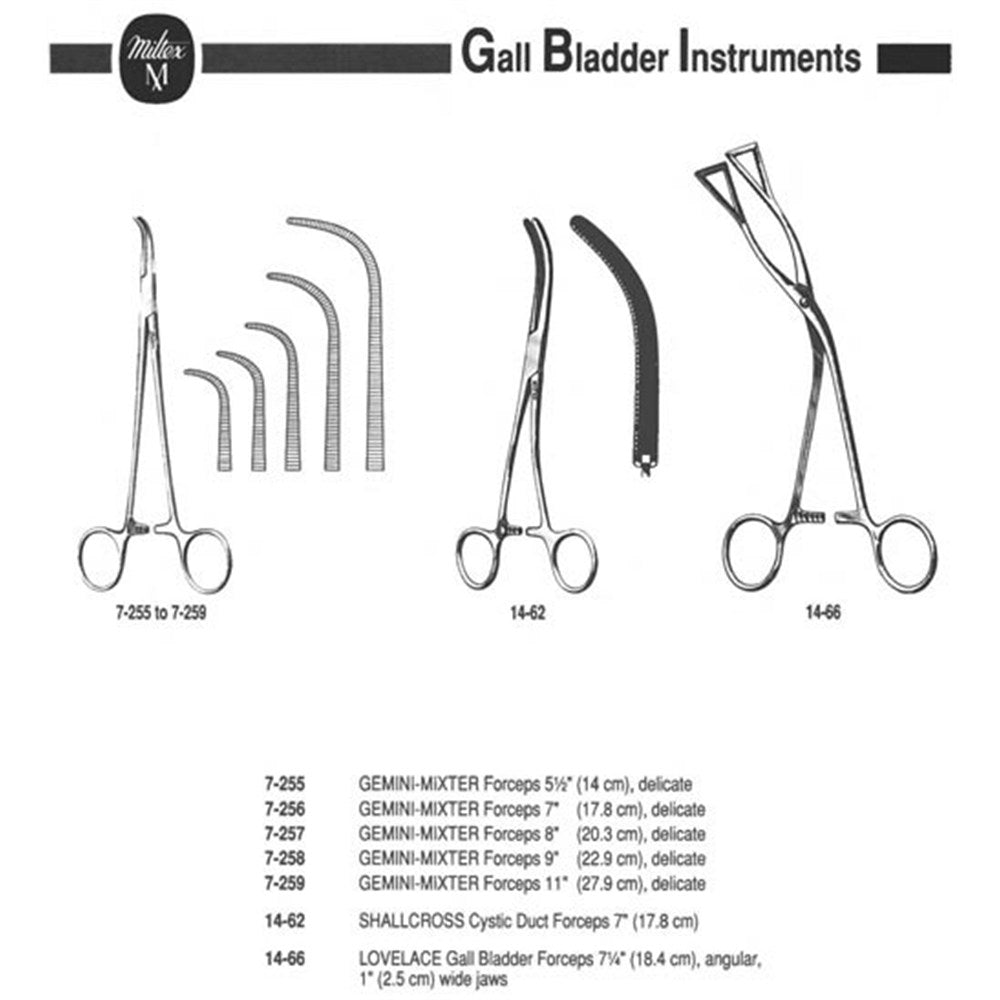 MILTEX LOVELACE Gall Bladder Forceps, 7-1/4" (18.4 cm), angular, 1" (2.5 cm) wide jaws. MPN: 14-66 - Image 3