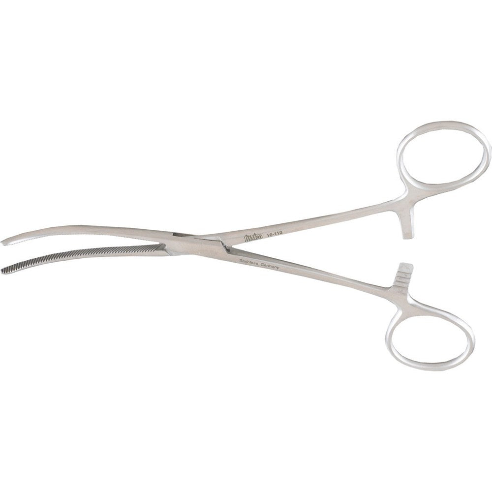 MILTEX Baby DOYEN Intestinal Forceps, 6-1/2" (16.5 cm), curved, flexible blades with diagonal serrations. MPN: 16-110