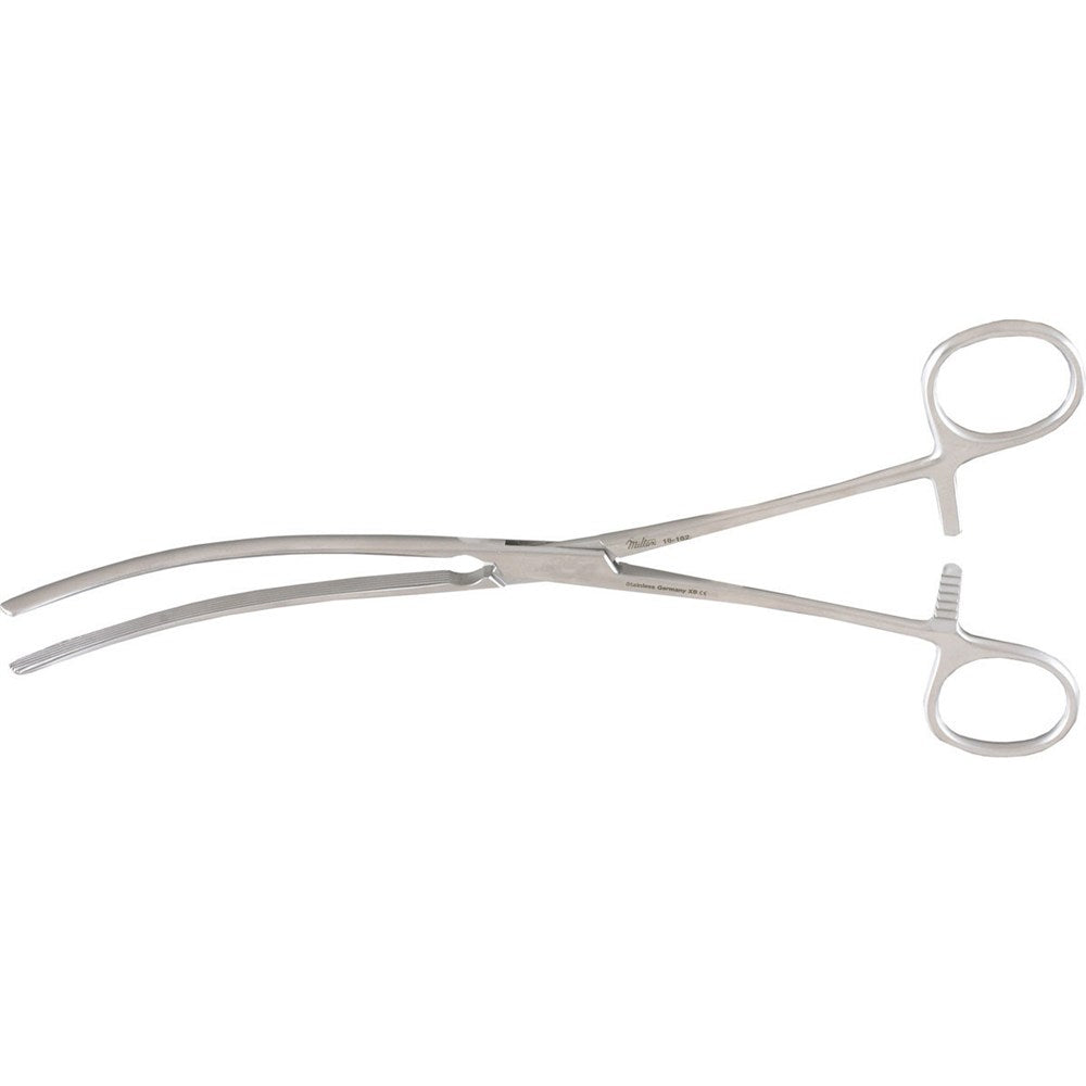 MILTEX DOYEN Intestinal Forceps, 9" (22.9 cm), curved, flexible blades with longitudinal serrations. MPN: 16-162